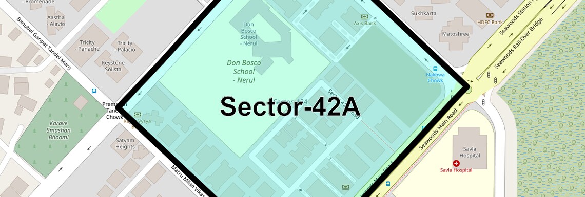 Location Map of Sector 42a, Navi Mumbai