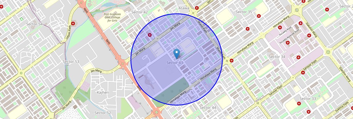 Location Map of Sector 43, Chandigarh