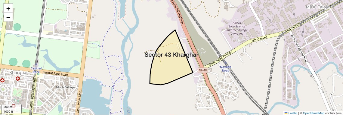 Location Map of Sector 43 Kharghar, Navi Mumbai