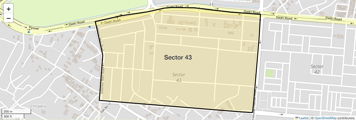 Location Map of Sector 43, Noida