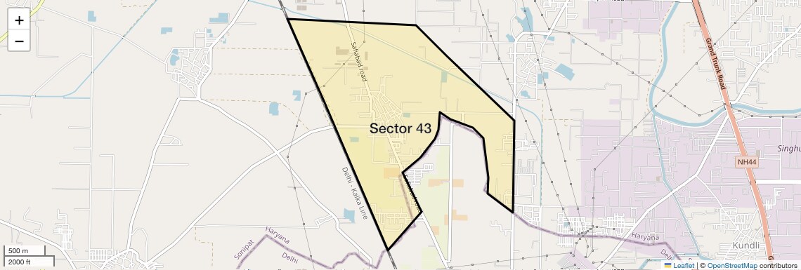 Location Map of Sector 43, Sonipat