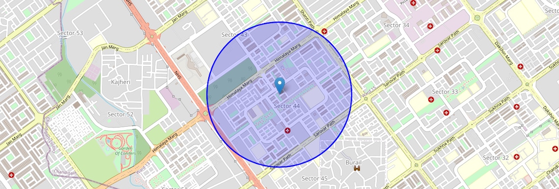 Location Map of Sector 44, Chandigarh