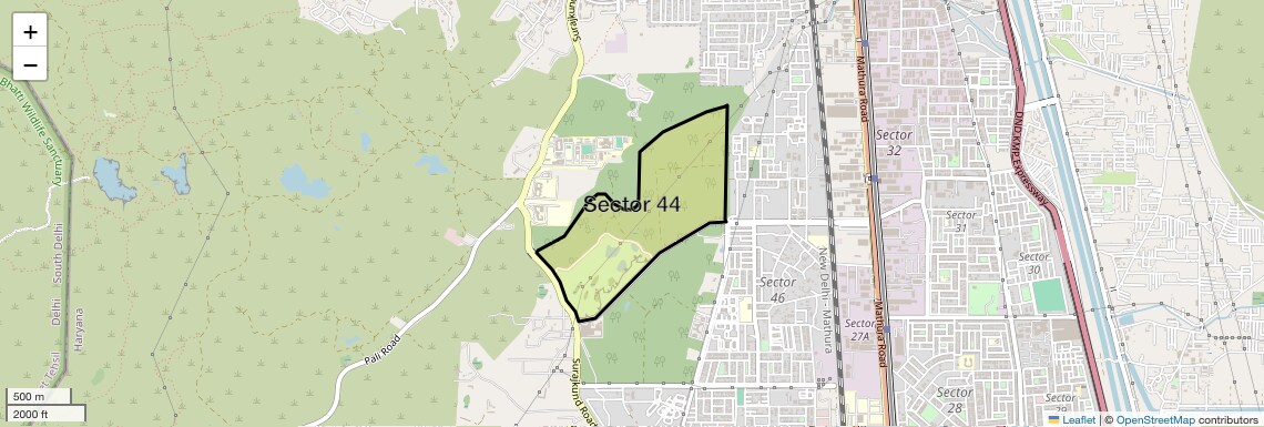 Location Map of Sector 44, Faridabad