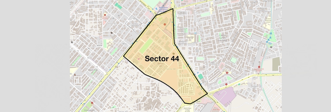 Location Map of Sector 44, Gurgaon