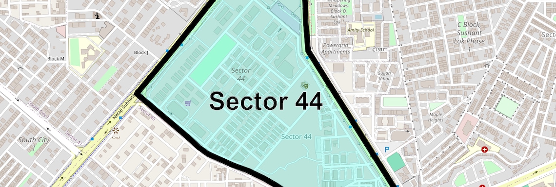 Location Map of Sector 44, Gurgaon