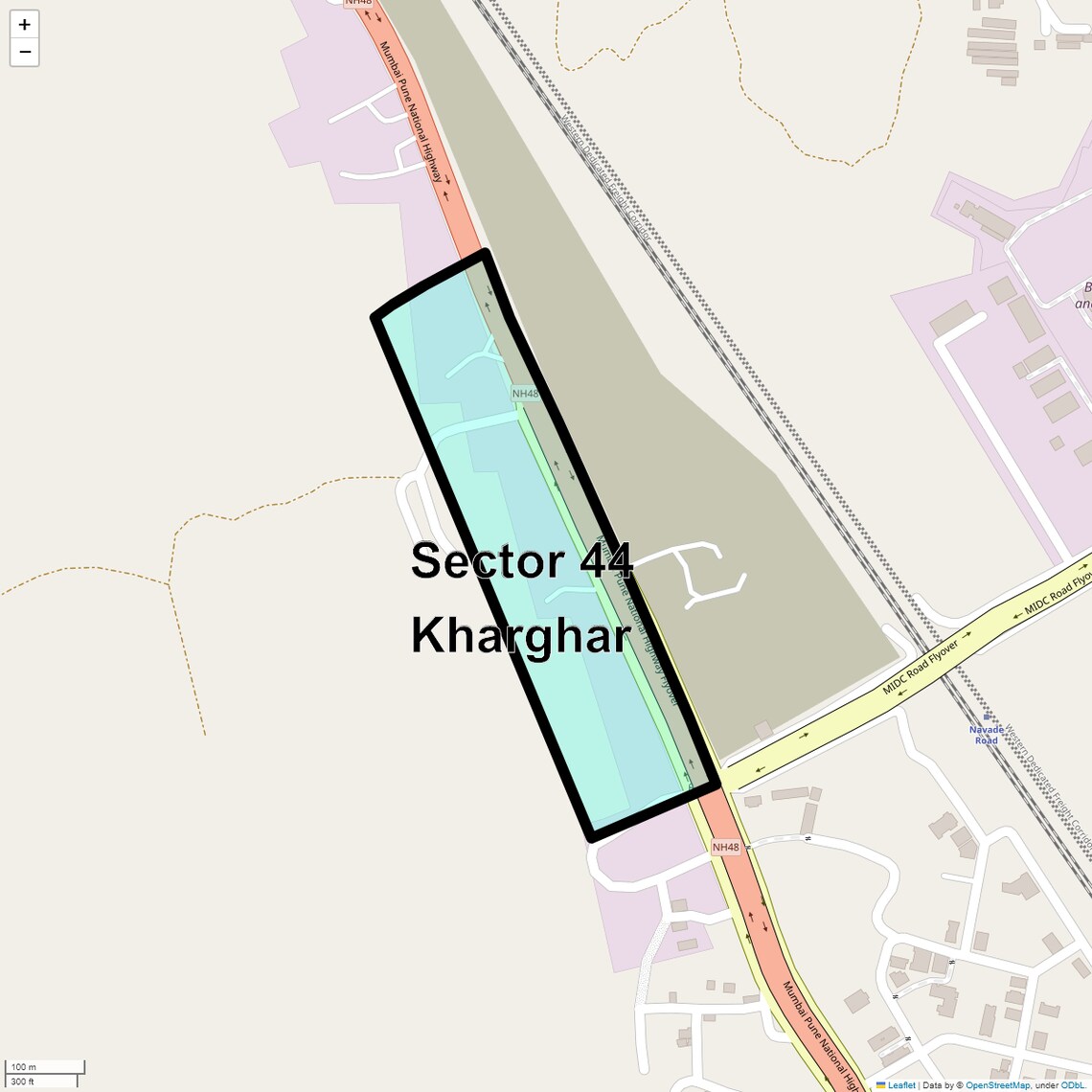 Location Map of Sector 44 Kharghar, Navi Mumbai