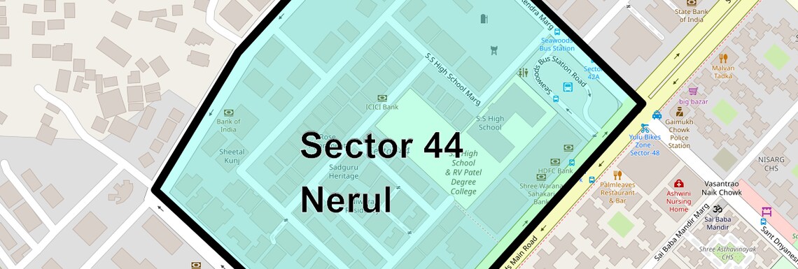 Location Map of Sector 44 Nerul, Navi Mumbai