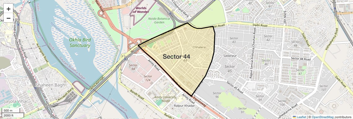 Location Map of Sector 44, Noida