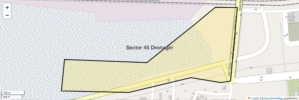 Location Map of Sector 45 Dronagiri, Navi Mumbai