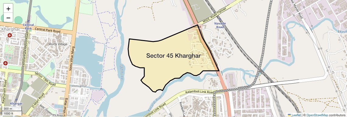 Location Map of Sector 45 Kharghar, Navi Mumbai