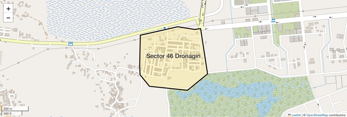 Location Map of Sector 46 Dronagiri, Navi Mumbai