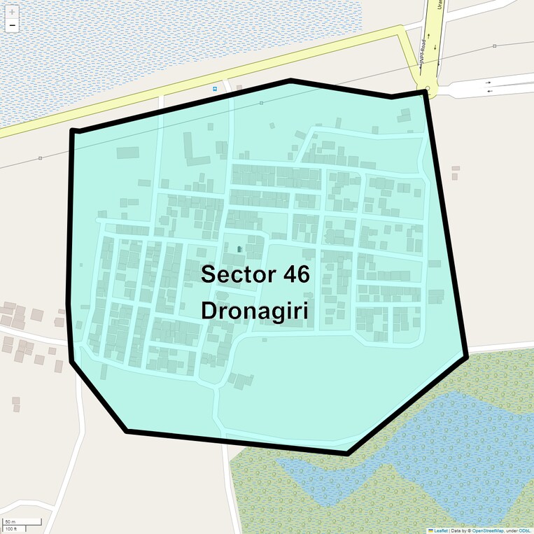 Location Map of Sector 46 Dronagiri