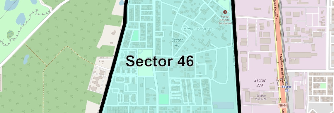 Location Map of Sector 46, Faridabad