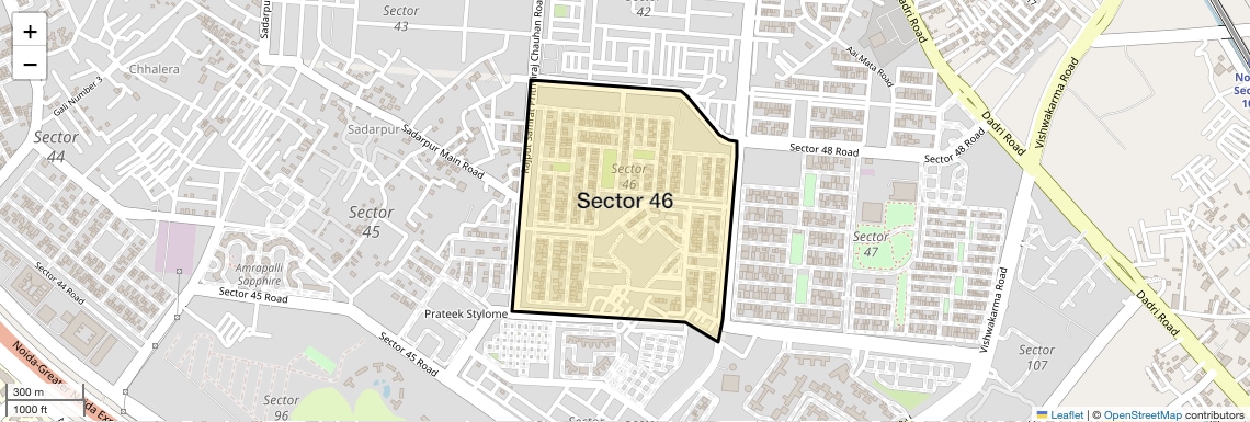 Location Map of Sector 46, Noida