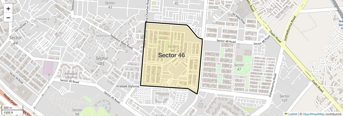 Location Map of Sector 46, Noida