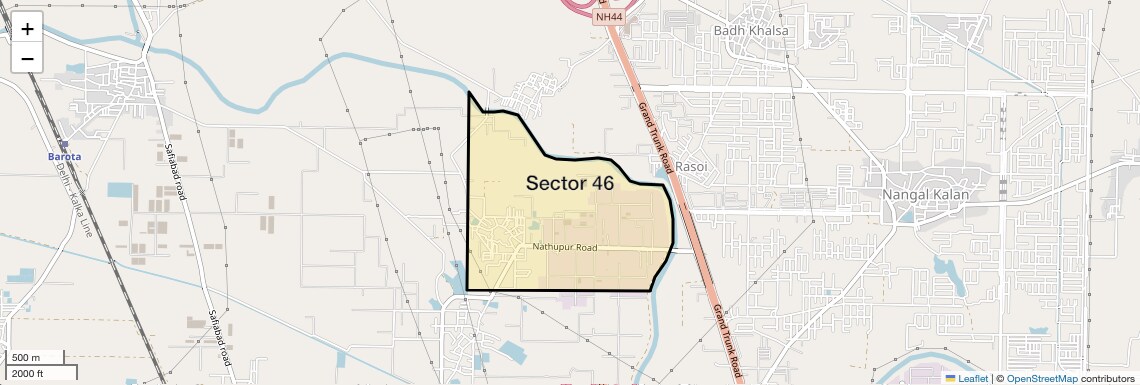 Location Map of Sector 46, Sonipat