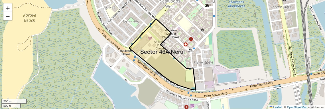 Location Map of Sector 46A Nerul, Navi Mumbai