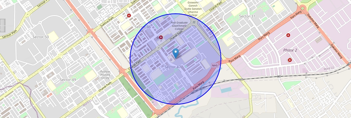 Location Map of Sector 47, Chandigarh