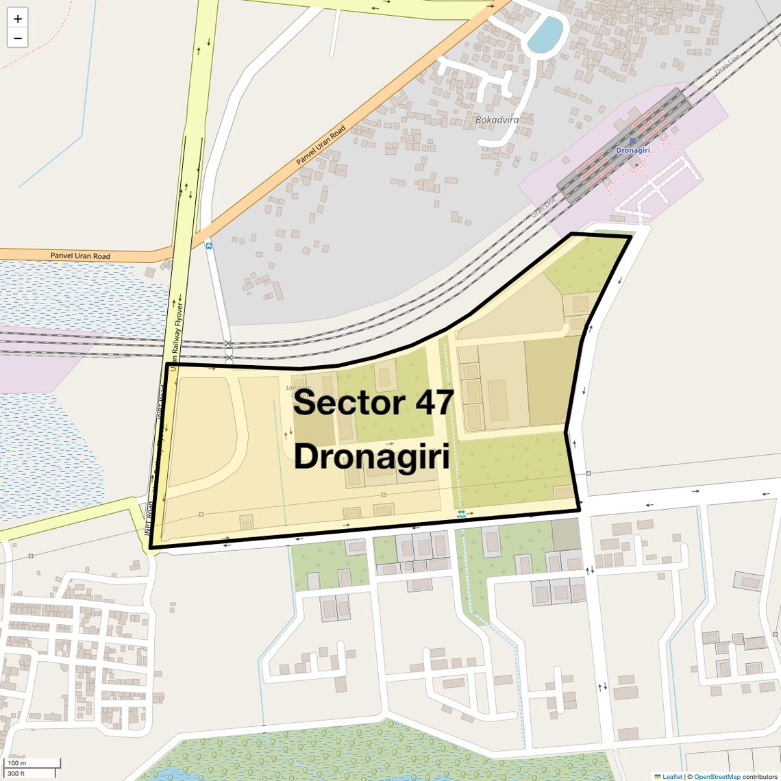 Location Map of Sector 47 Dronagiri, Navi Mumbai