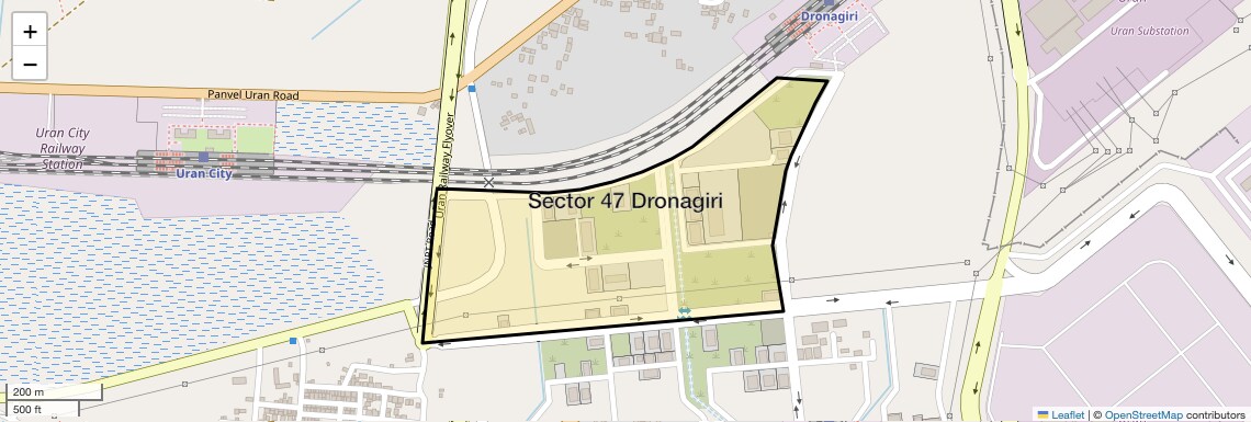 Location Map of Sector 47 Dronagiri, Navi Mumbai