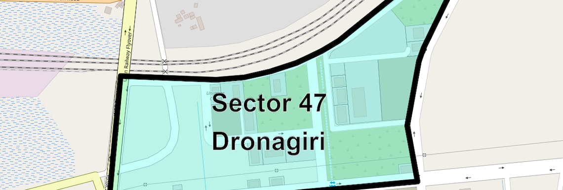 Location Map of Sector 47 Dronagiri, Navi Mumbai