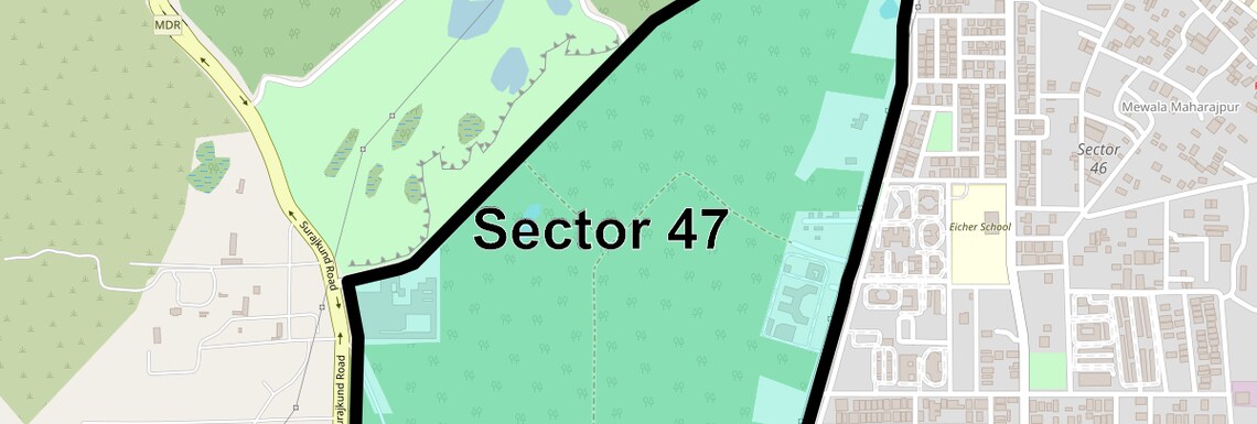 Location Map of Sector 47, Faridabad