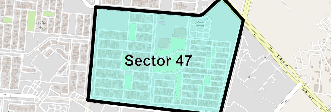 Location Map of Sector 47, Noida