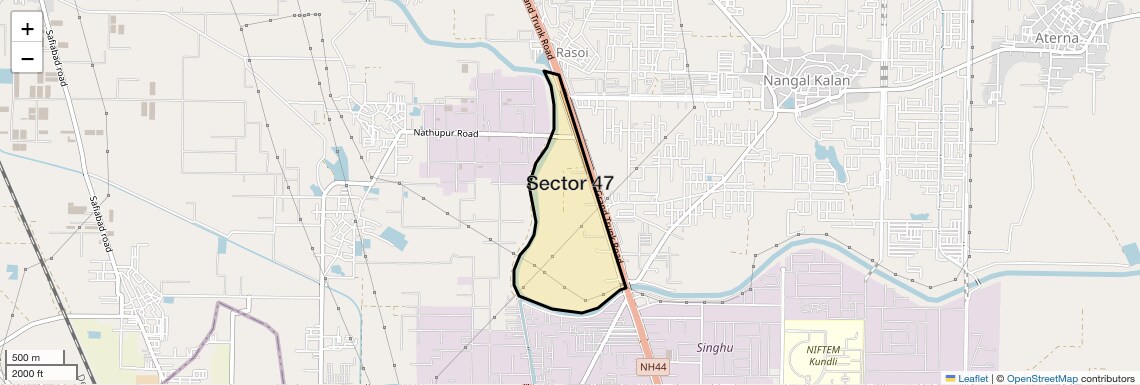 Location Map of Sector 47, Sonipat