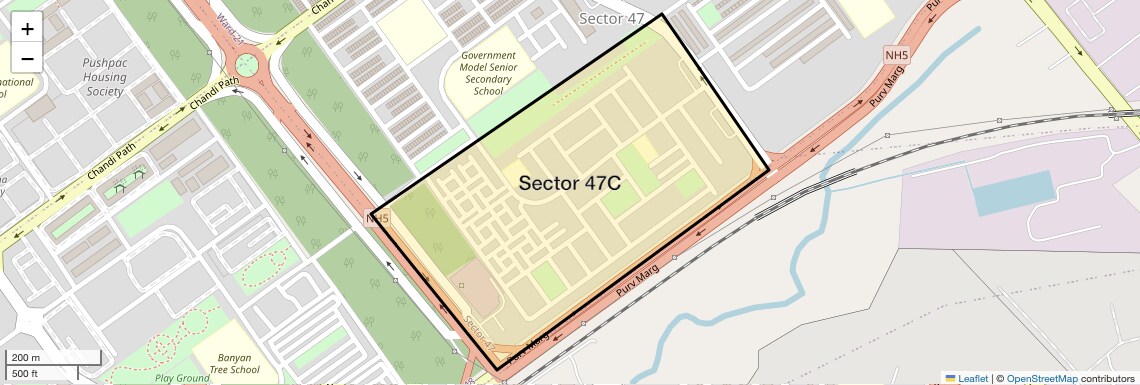 Location Map of Sector 47C, Chandigarh