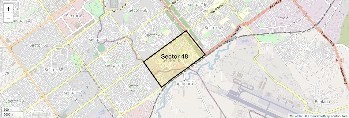 Location Map of Sector 48, Chandigarh
