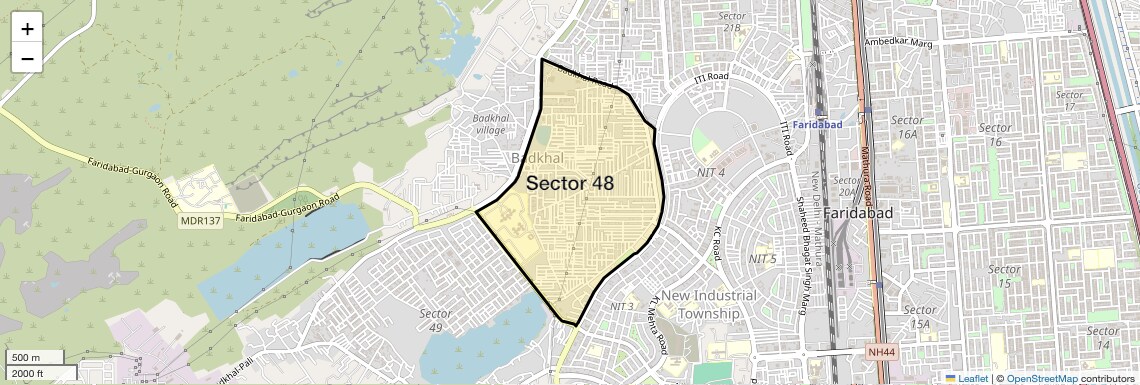 Location Map of Sector 48, Faridabad