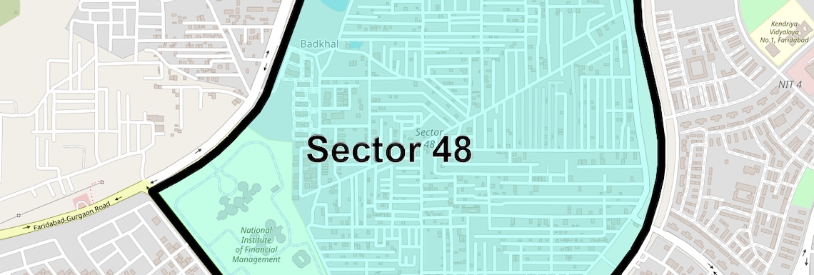 Location Map of Sector 48, Faridabad