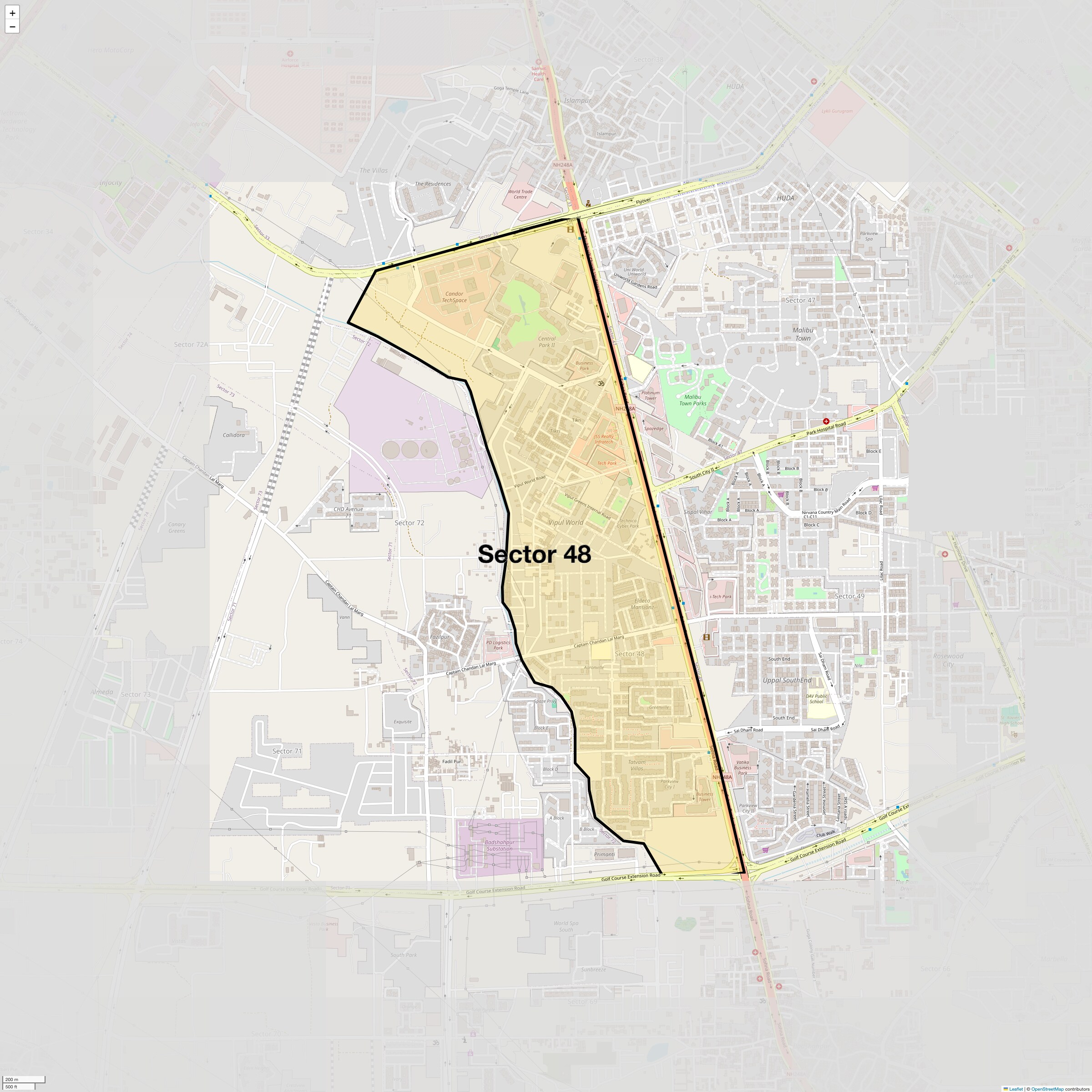 Location Map of Sector 48, Gurgaon