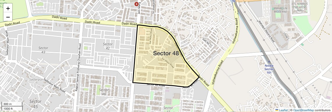 Location Map of Sector 48, Noida