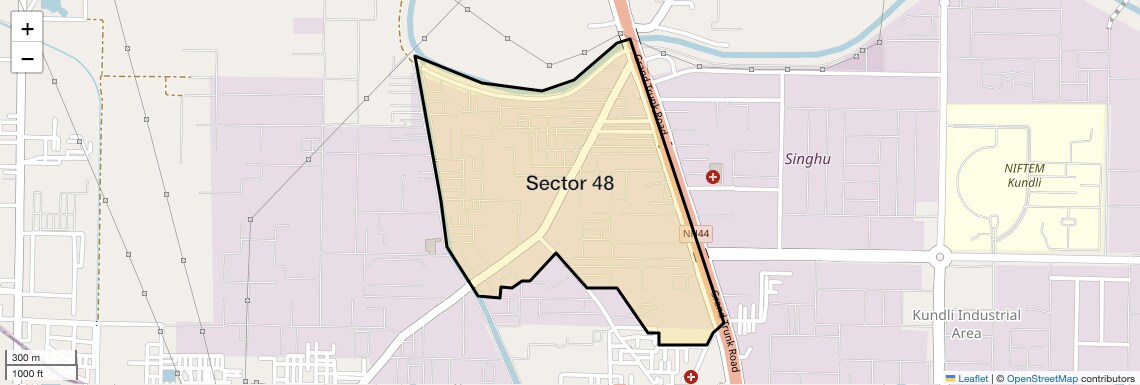 Location Map of Sector 48, Sonipat