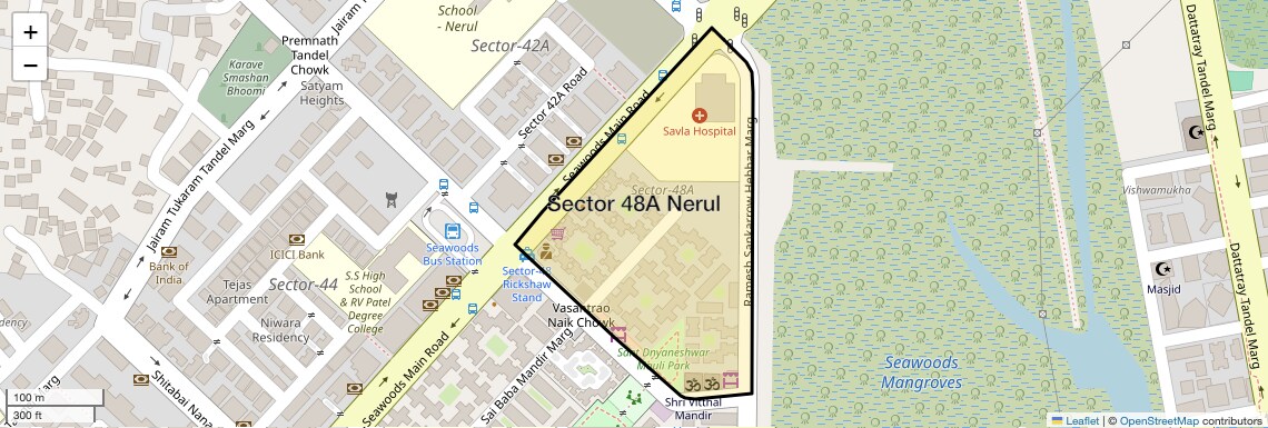 Location Map of Sector 48A Nerul, Navi Mumbai