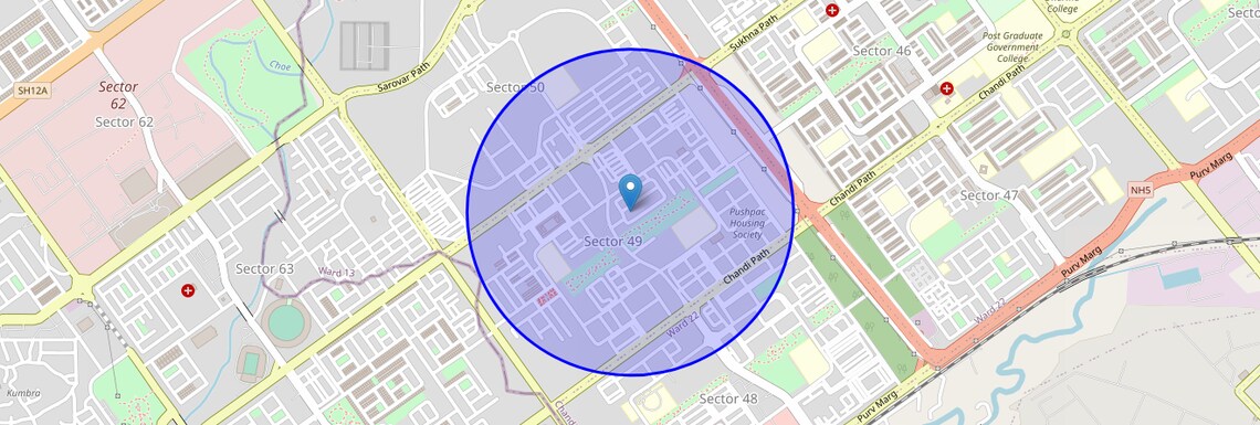 Location Map of Sector 49, Chandigarh