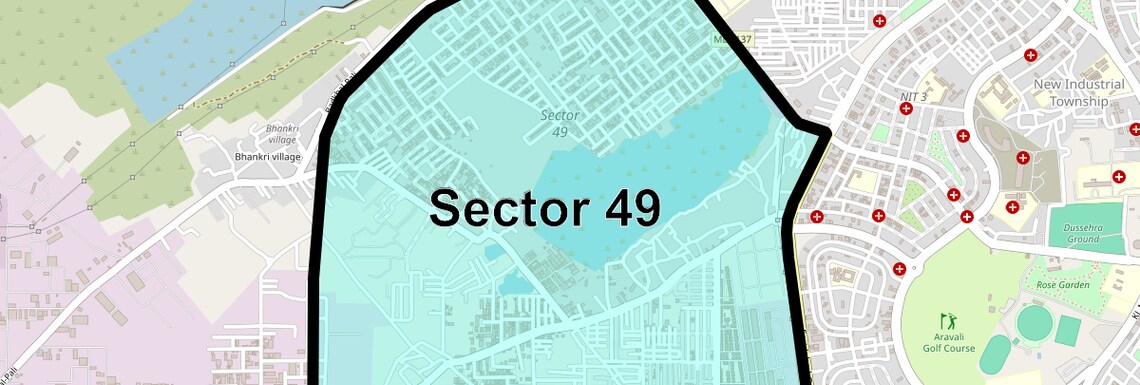 Location Map of Sector 49, Faridabad