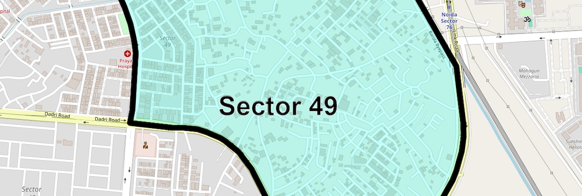 Location Map of Sector 49, Noida