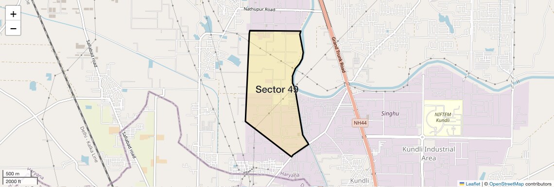 Location Map of Sector 49, Sonipat