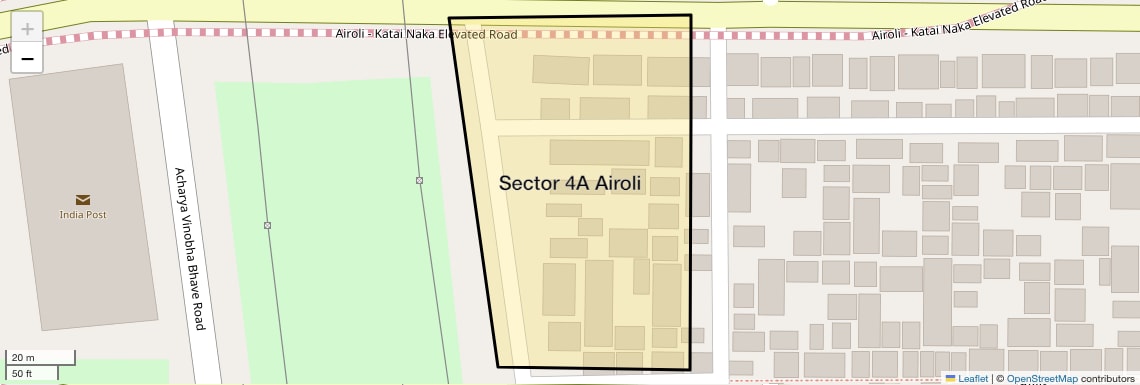 Location Map of Sector 4A Airoli, Navi Mumbai