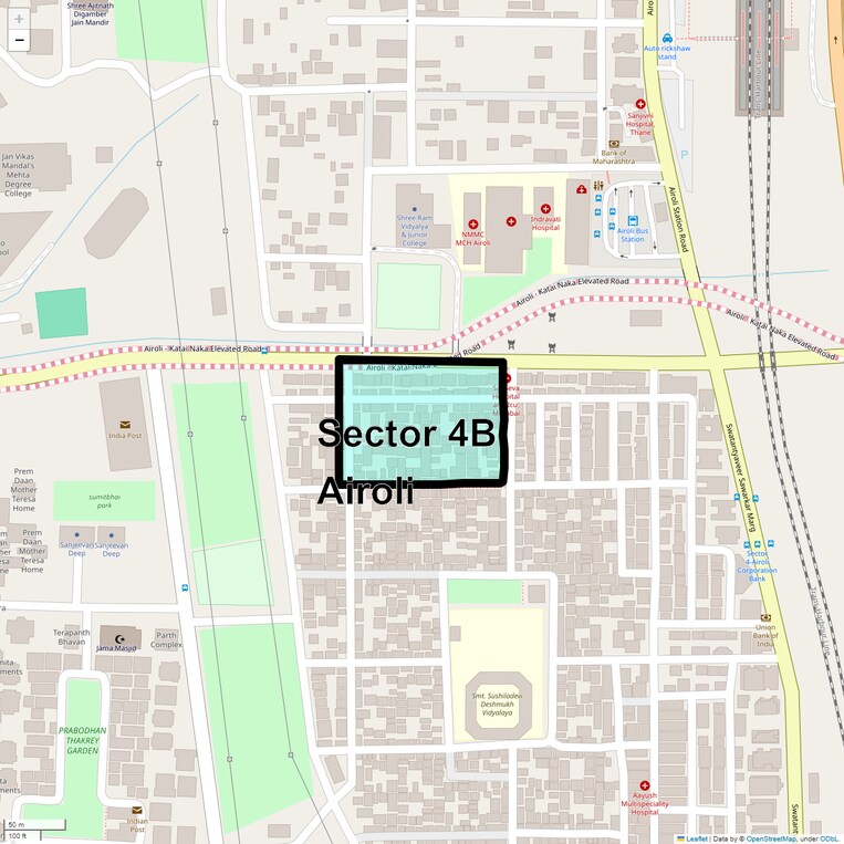 Location Map of Sector 4b Airoli