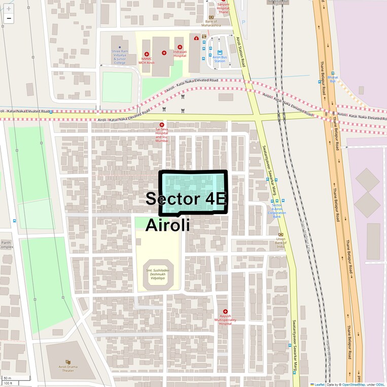 Location Map of Sector 4e Airoli