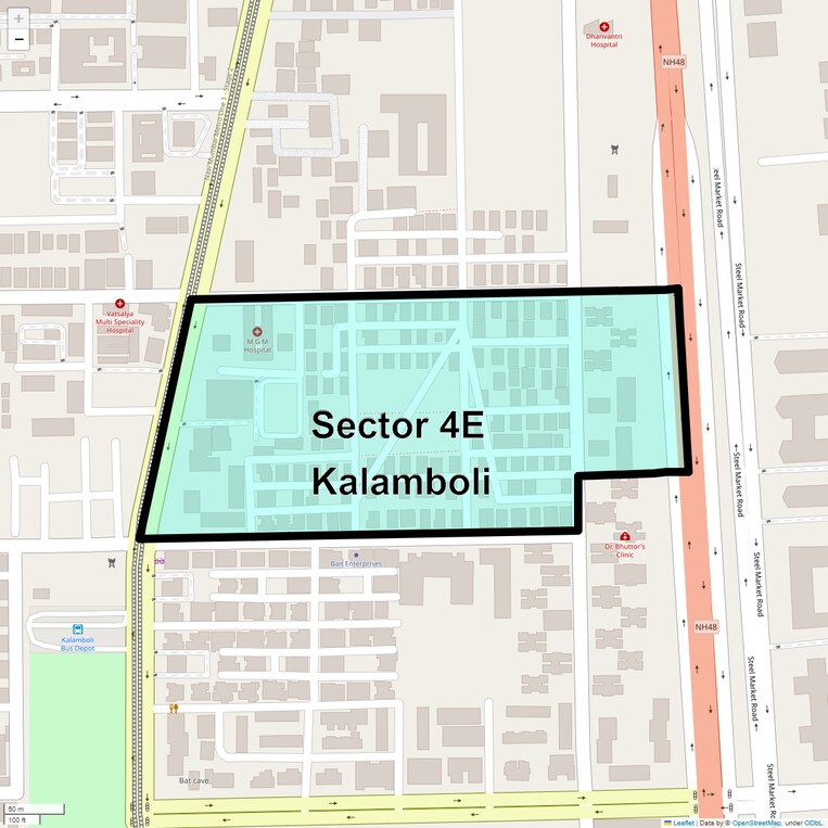Location Map of Sector 4e Kalamboli
