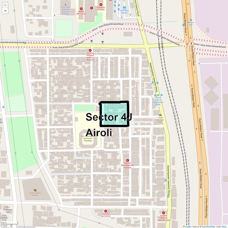 Location Map of Sector 4j Airoli