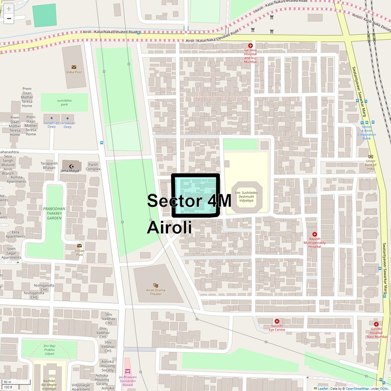 Location Map of Sector 4m Airoli
