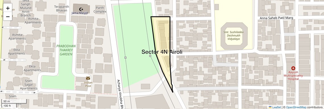 Location Map of Sector 4N Airoli, Navi Mumbai