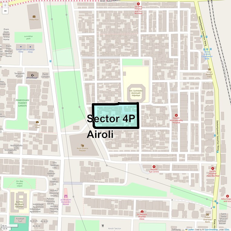 Location Map of Sector 4p Airoli