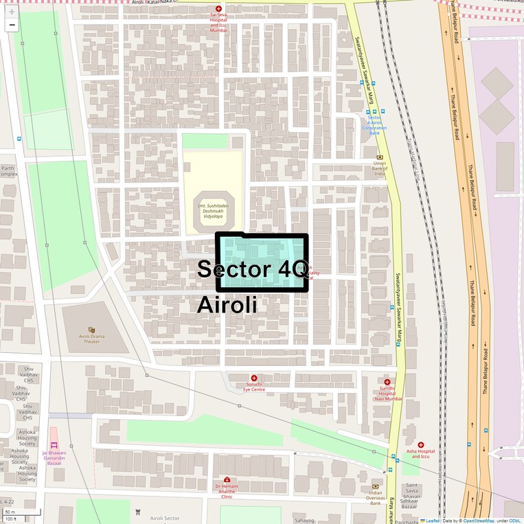 Location Map of Sector 4q Airoli