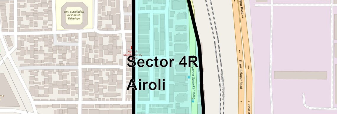 Location Map of Sector 4r Airoli, Navi Mumbai